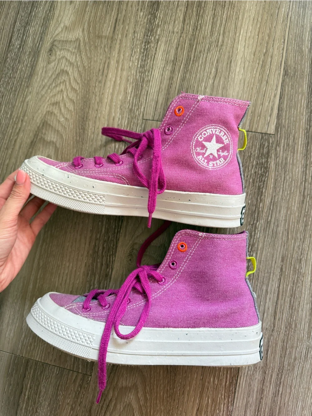 Converse Magenta High-Top Canvas Sneakers - Picture 4 of 6